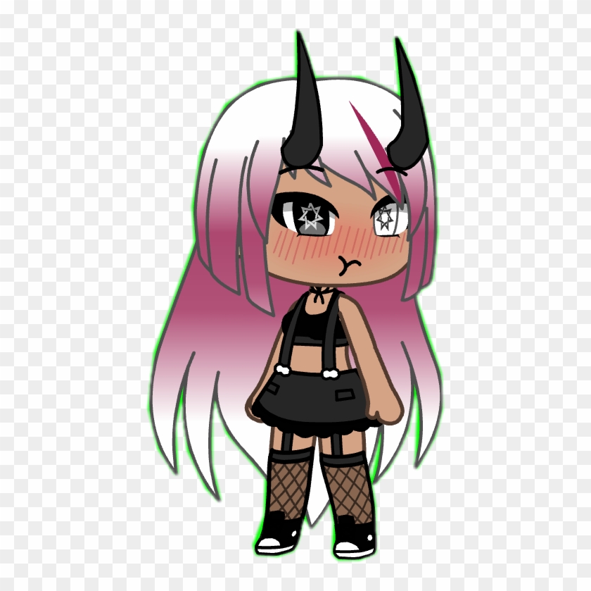 #gacha #gachalife #life #pink #mad #staring #help #biting - Cartoon Clipart