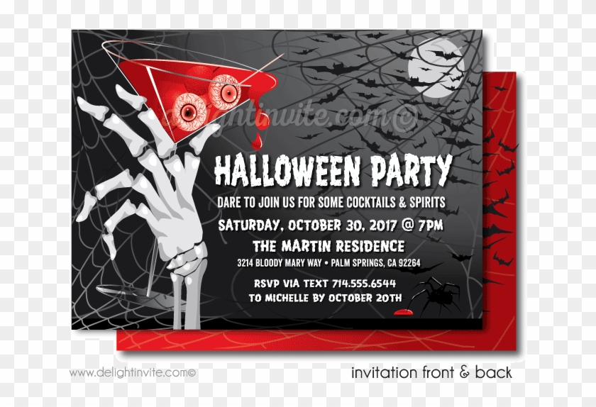 Halloween Cocktail Party Invitations For Adults, Halloween - Poster Clipart