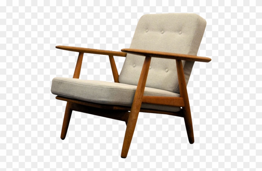 Vintage Oak “cigar” Lounge Chair By Hans J - Hans Wegner Lounge Chair Clipart #5250251