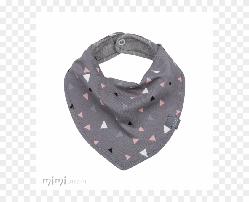 Mimi Baby Bib Grey Pink Triangle - Scarf Clipart