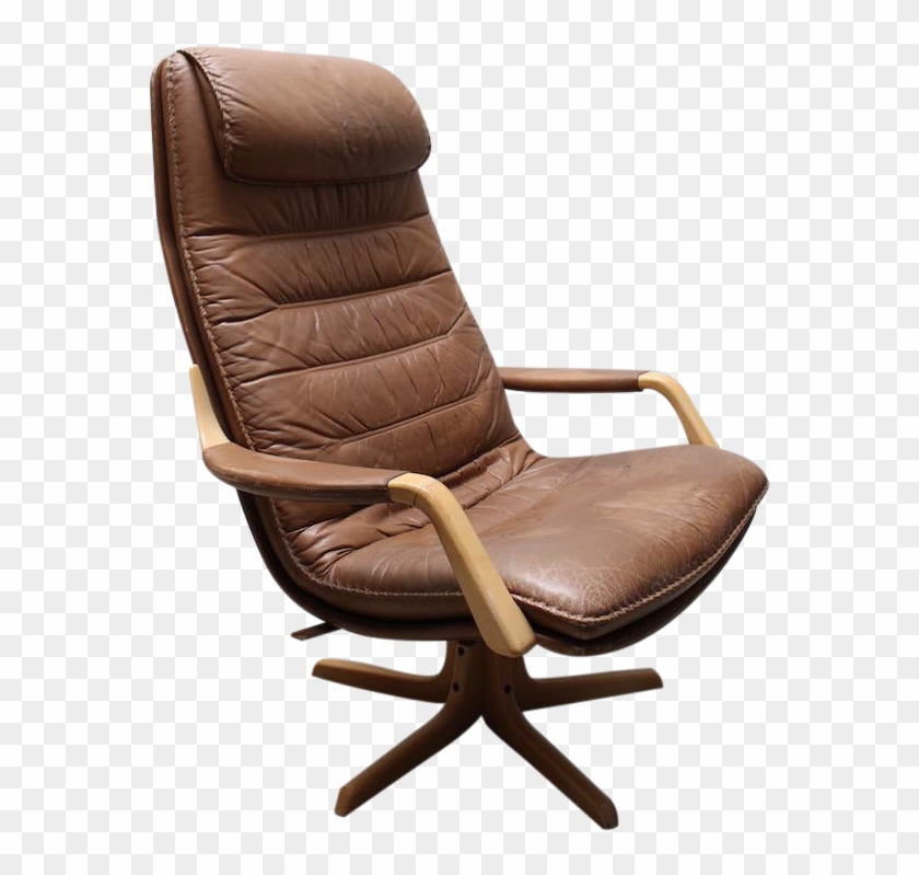 M#century Brown Leather High Back Lounge Chair - Office Chair Clipart