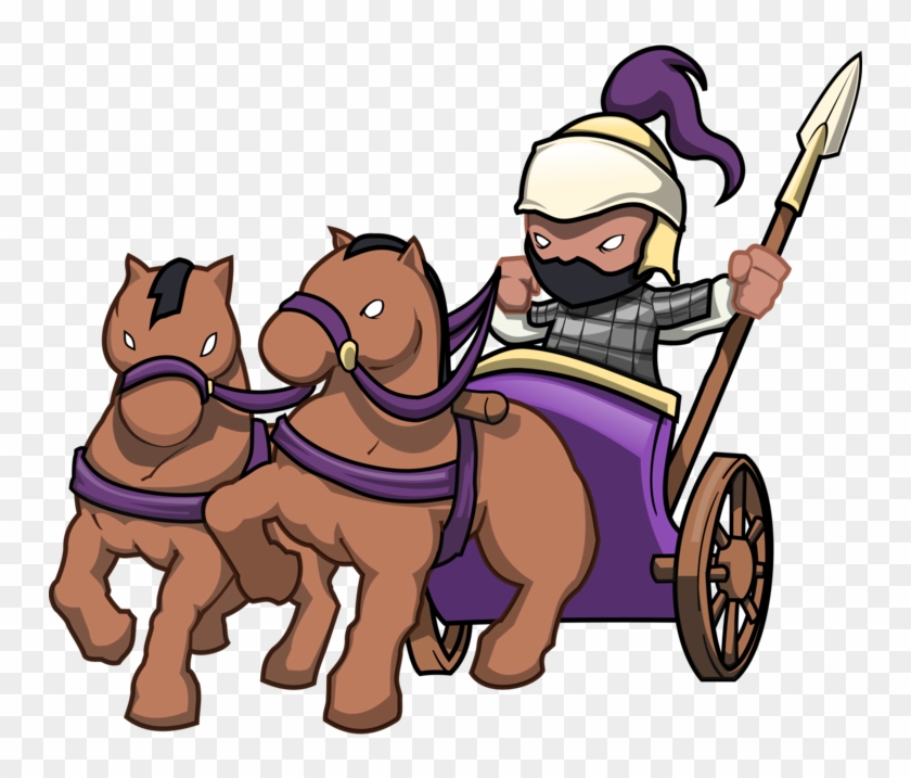 Chariot Drawing Trojan - Chariot Race Clipart - Png Download #5250837