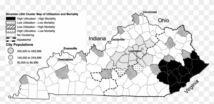 Bivariate Lisa Cluster Map Of Heart Related Age Adjusted - Map Clipart #5250846