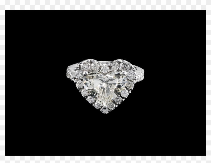 A Heart-shaped Diamond Cluster Ring, The Center Stone - Platinum Clipart #5251072
