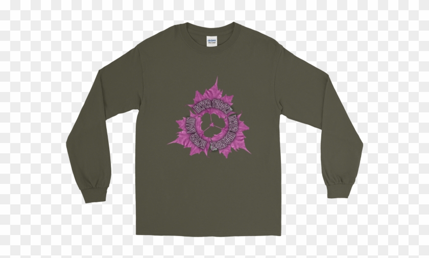 Leaf Pink Triangle Gildan 2400 Long Sleeve T Shirt - T-shirt Clipart #5251127