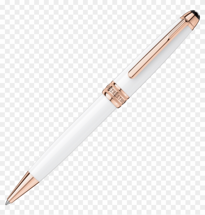 Meisterstück White Solitaire Red Gold Classique Ballpoint - Mont Blanc Rose Gold Clipart #5252121