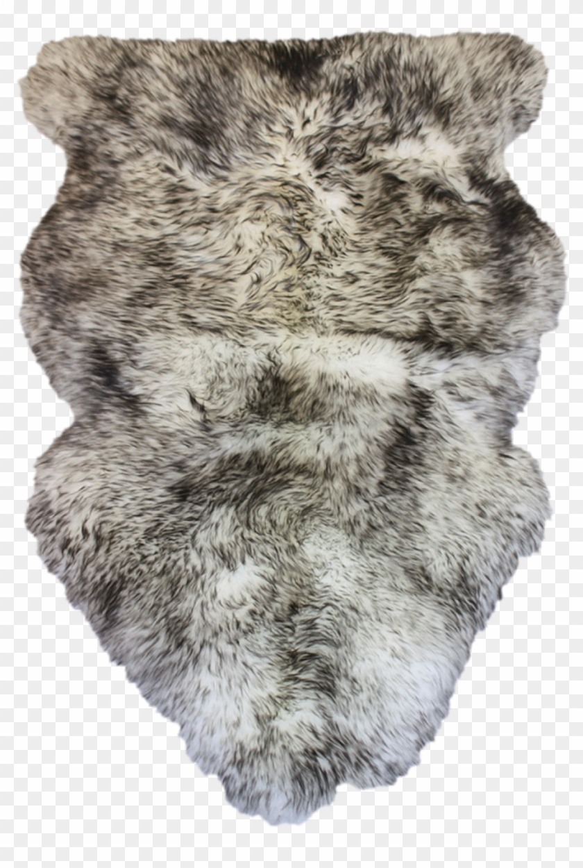 White With Black Tips Washable Sheepskin For Sale Alpaca - Fur Clothing Clipart #5253590