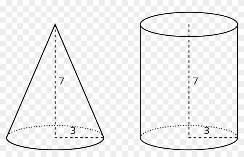 An Image Of A Right Circular Cone And A Right Circular - Cylinder With Radius And Height Clipart
