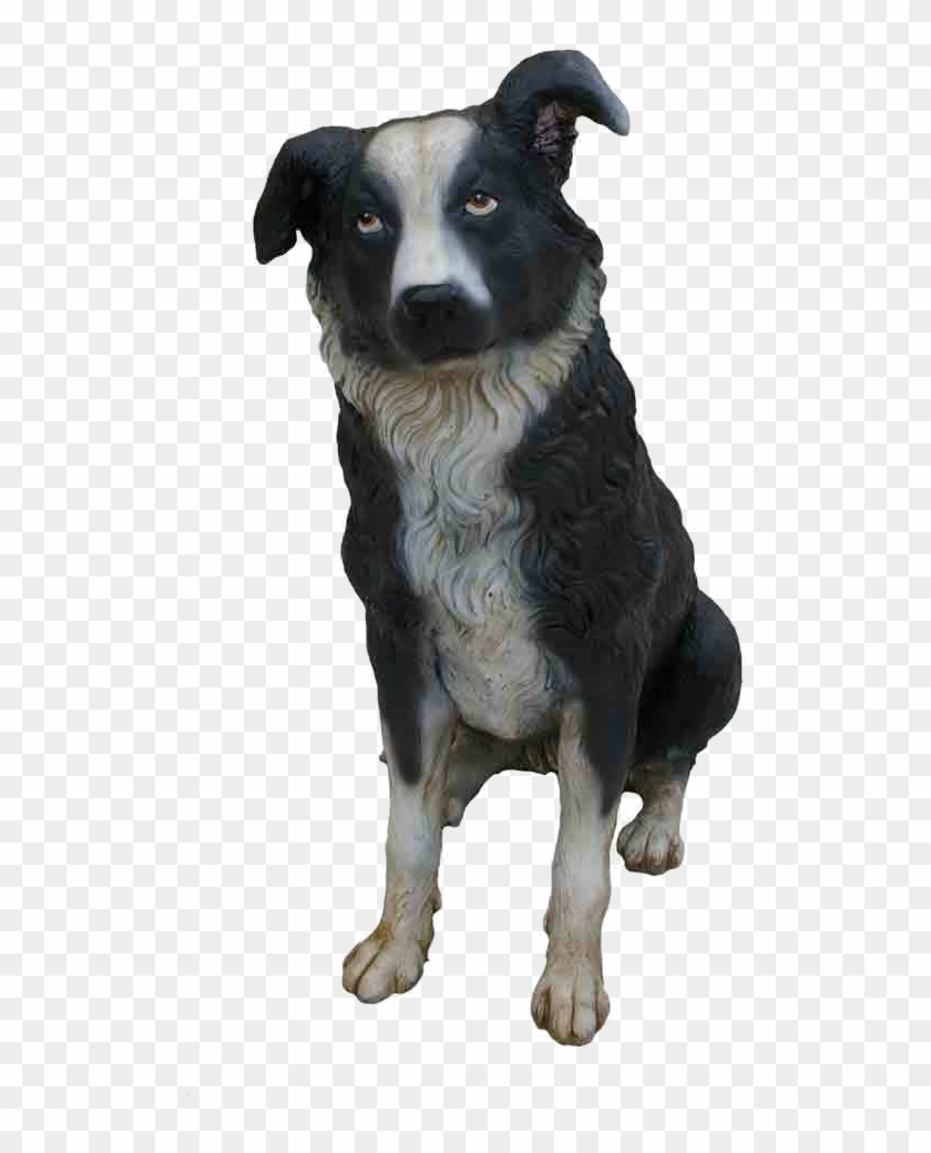 #7161 Border Collie In Hollow Resin, Painted In Acrylic - Koolie Clipart