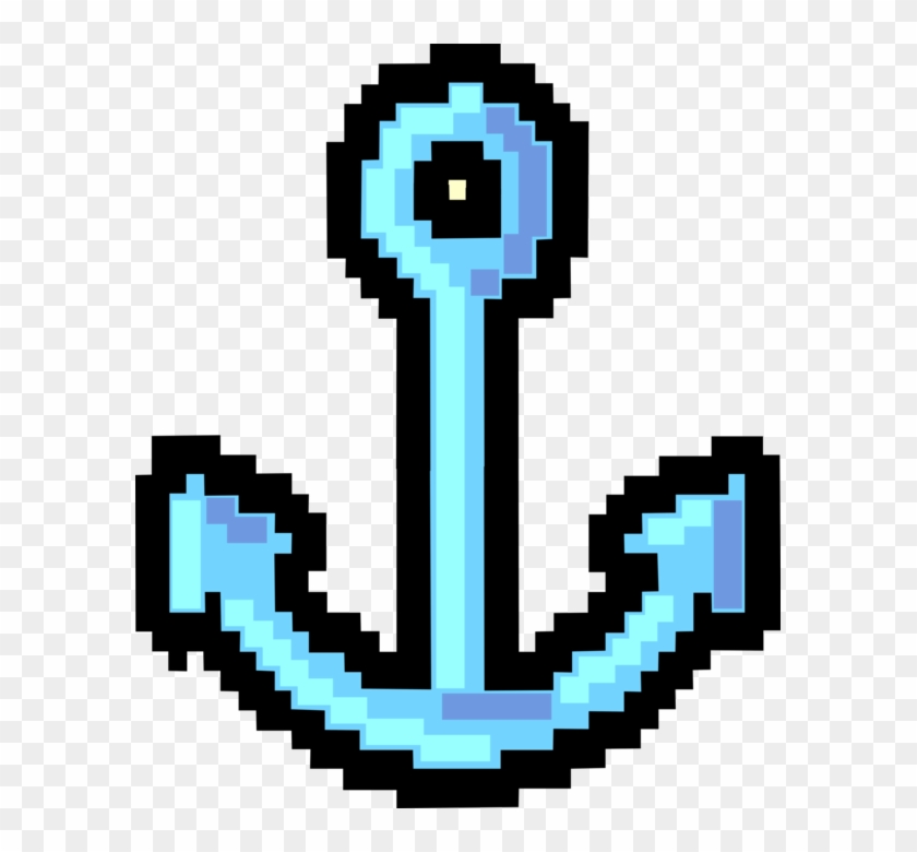 Pixelated Boat Anchor Image Illustration Of Bitmap - Bit Cartoon Clipart