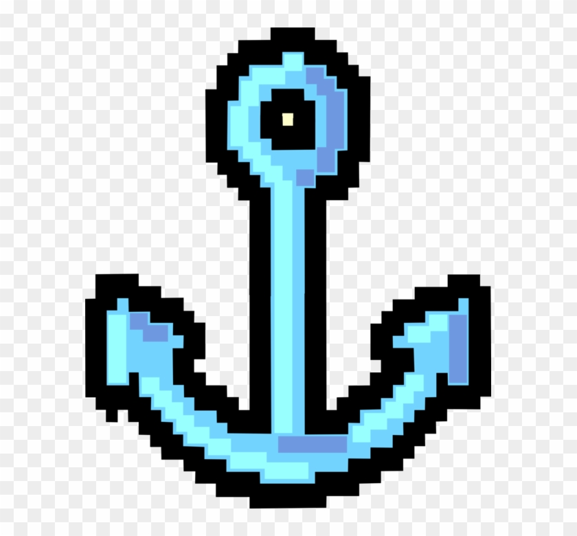 Pixelated Boat Anchor Image Illustration Of Bitmap - Bit Cartoon Clipart #5257137