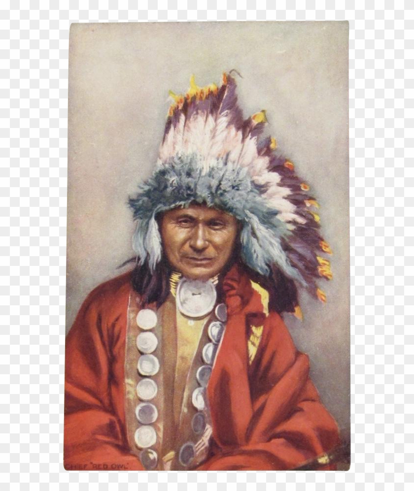 Indian Chief 'red Owl' Postcard By Tuck - Gentleman Clipart #5257414