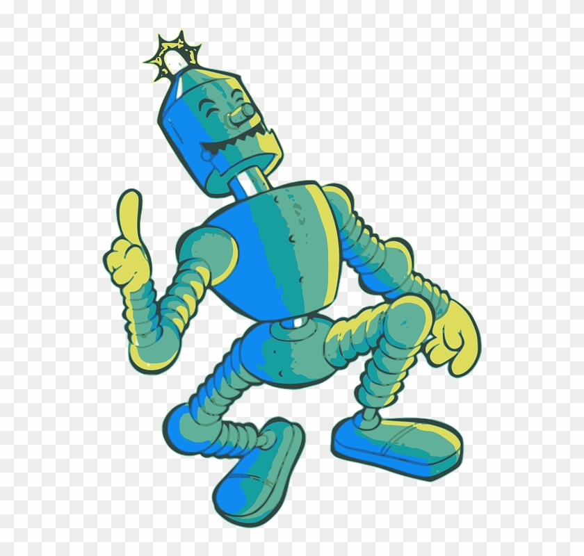 Cartoon Comic Dance Happy Joy Robot - Cartoon Happy Robot Icon Clipart