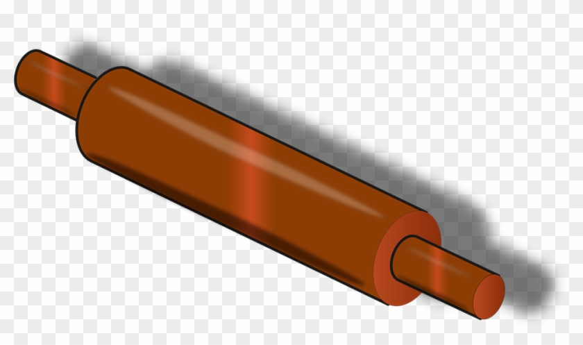 Rolling Pin Bake Wooden Equipment Kitchen - Baker Rolling Pin Clipart - Png Download