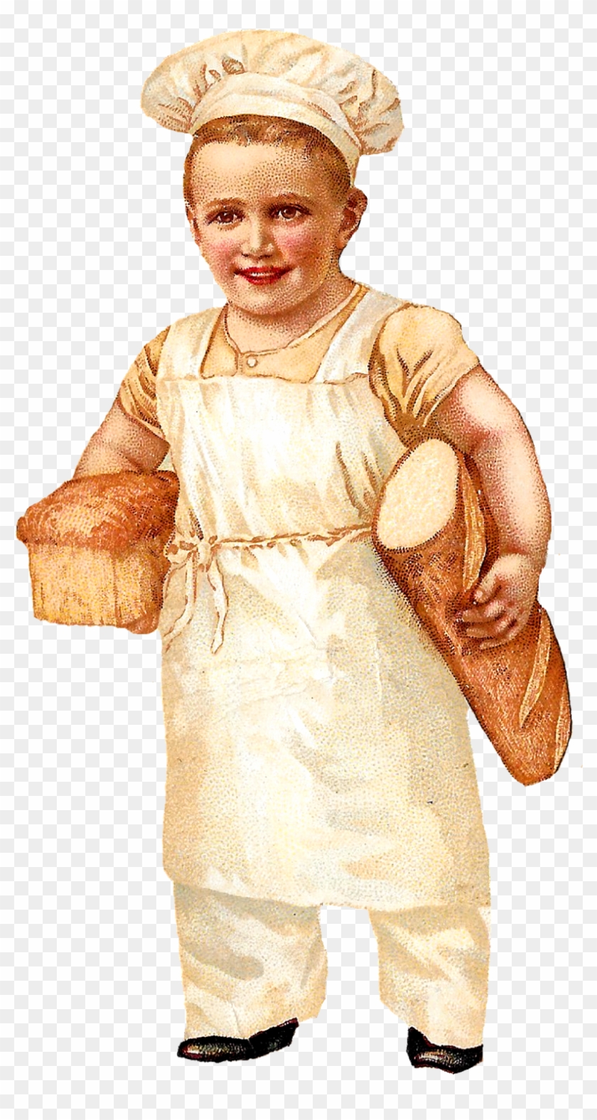 Bread Baker Baking Boy Image Vintage Illustration Clipart - Baking Clipart Boy - Png Download #5259051