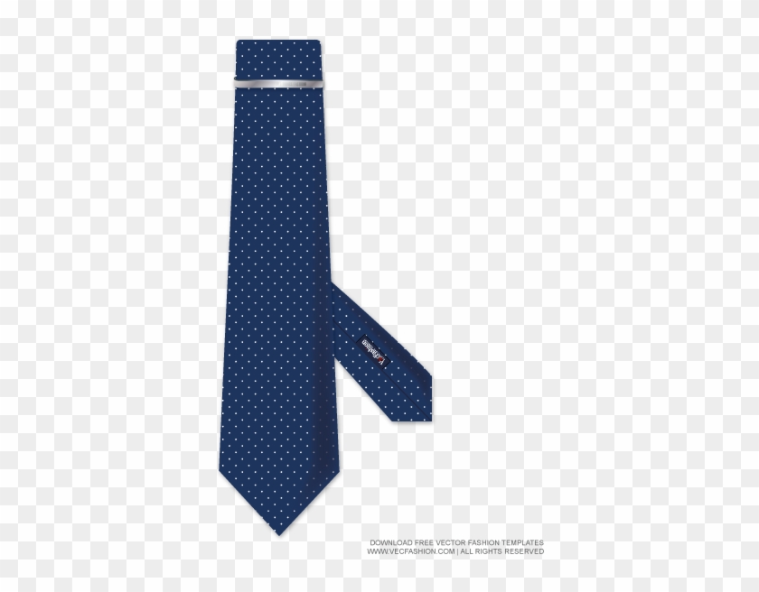 Mens Tie With Metallic Tie Pin Vector Template - Men Tie Technical Drawing Clipart #5259057