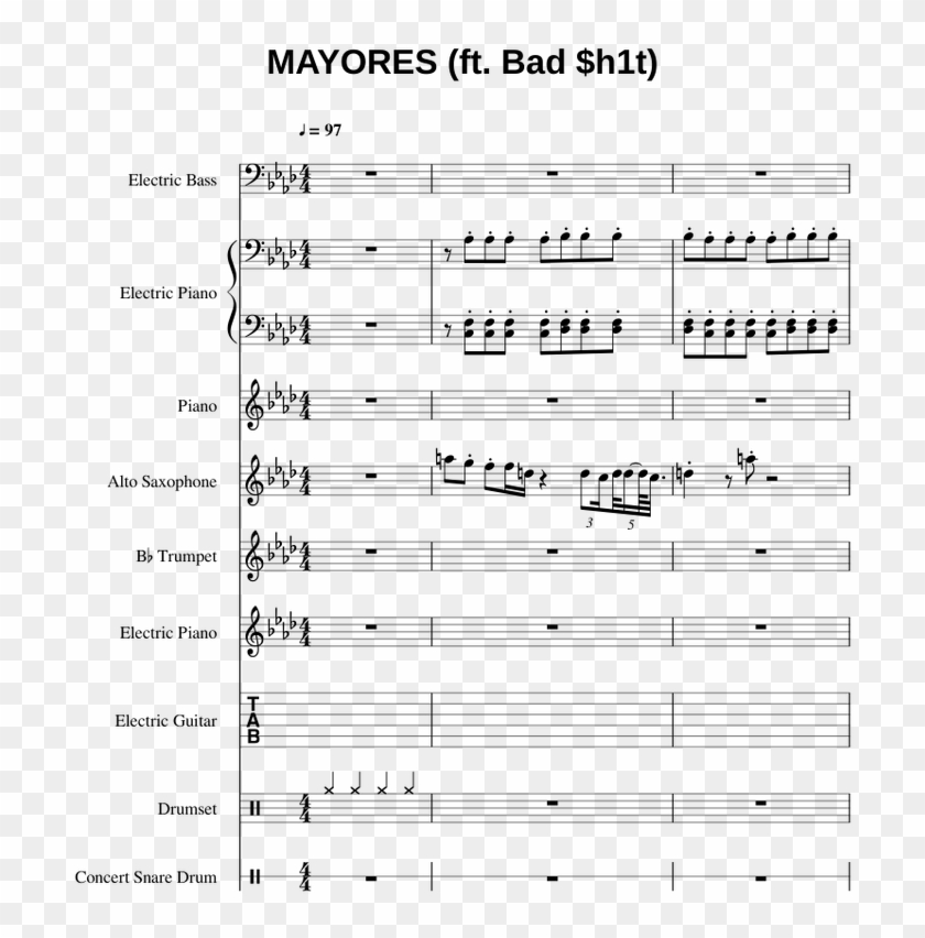 Bad Bunny) - Becky G - Sheet Music Clipart