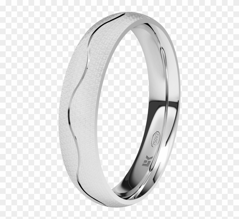 Alianza De Oro Blanco De 18k 4mm - Engagement Ring Clipart #5261516