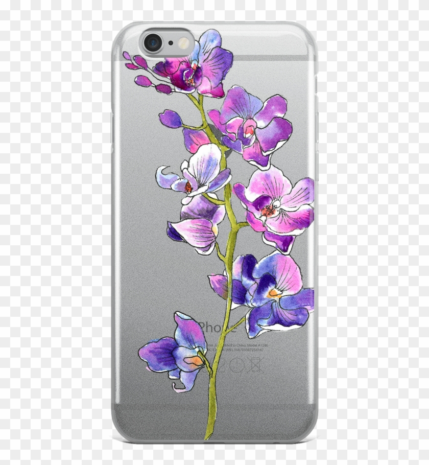 Purple Orchid Stem Iphone Case - Mobile Phone Case Clipart