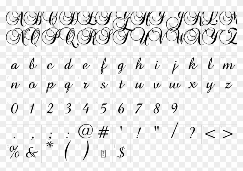 Character Map - Fancy Cursive Letters Clipart