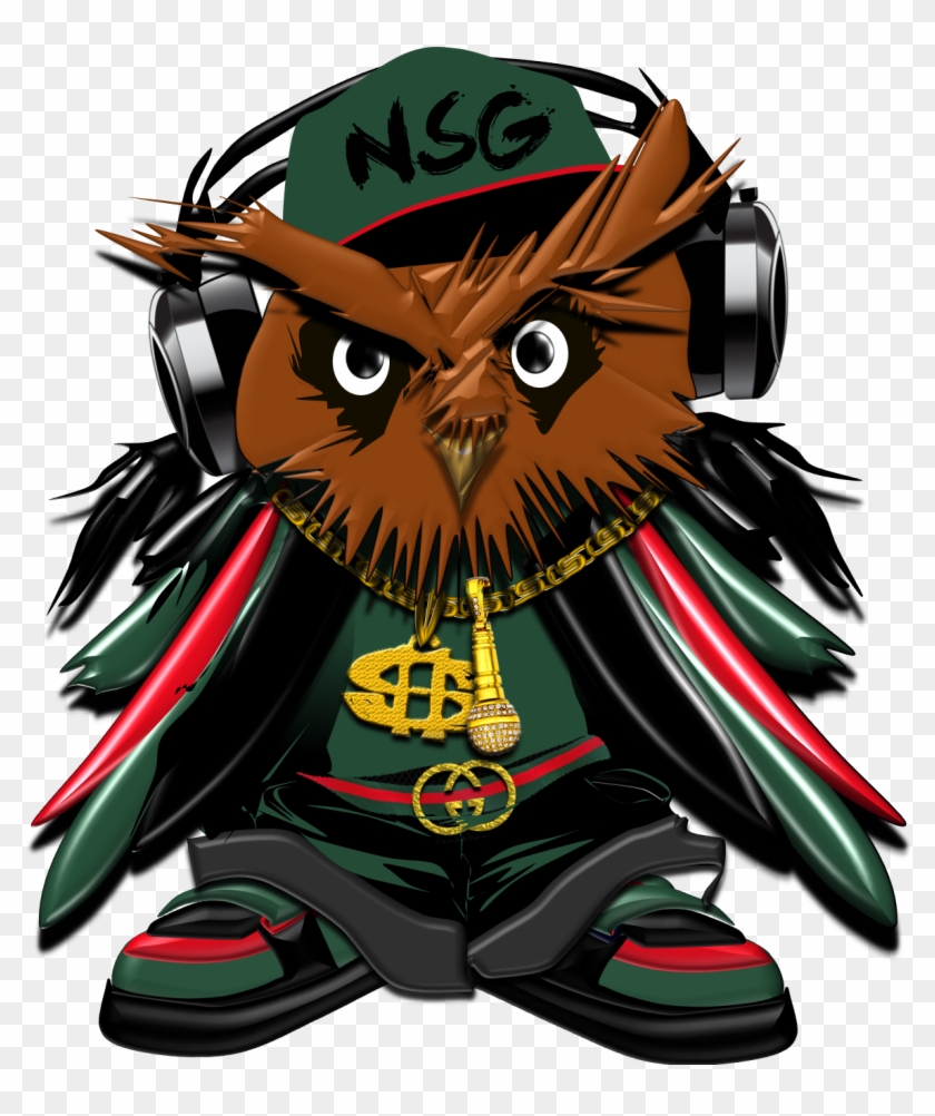 Owl Gucci Green Hat Master - Cartoon Clipart