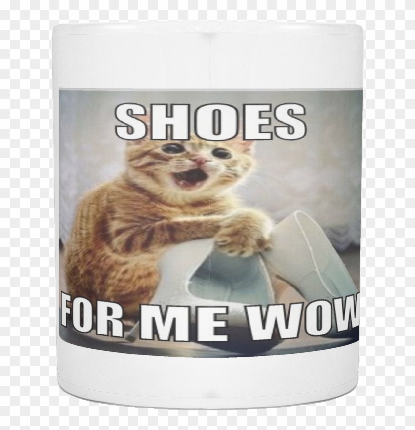 Cat And Shoes Funny Meme 11 Ounce Coffee Mug - Hamster Clipart #5263328
