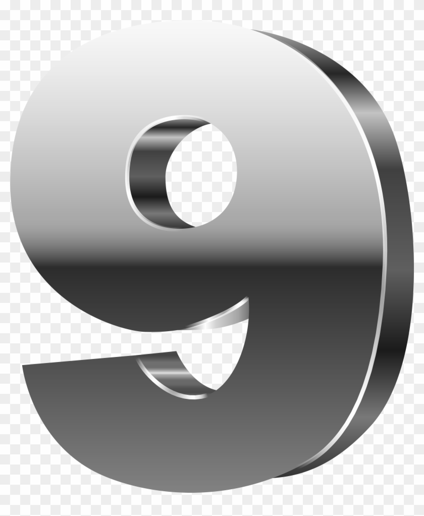 Number Nine 3d Silver Png Clip Art Image Transparent Png