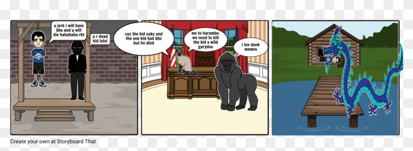 Harambe And Cat For Presedent - Cartoon Clipart