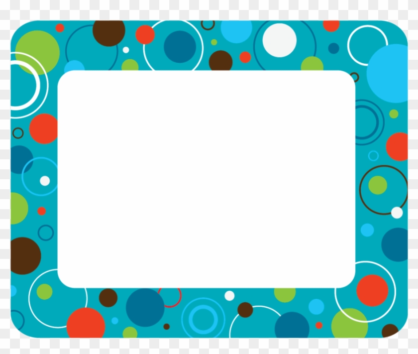 Tcr77081 Circles And Dots Name Tags/labels Image - Picture Frame Clipart