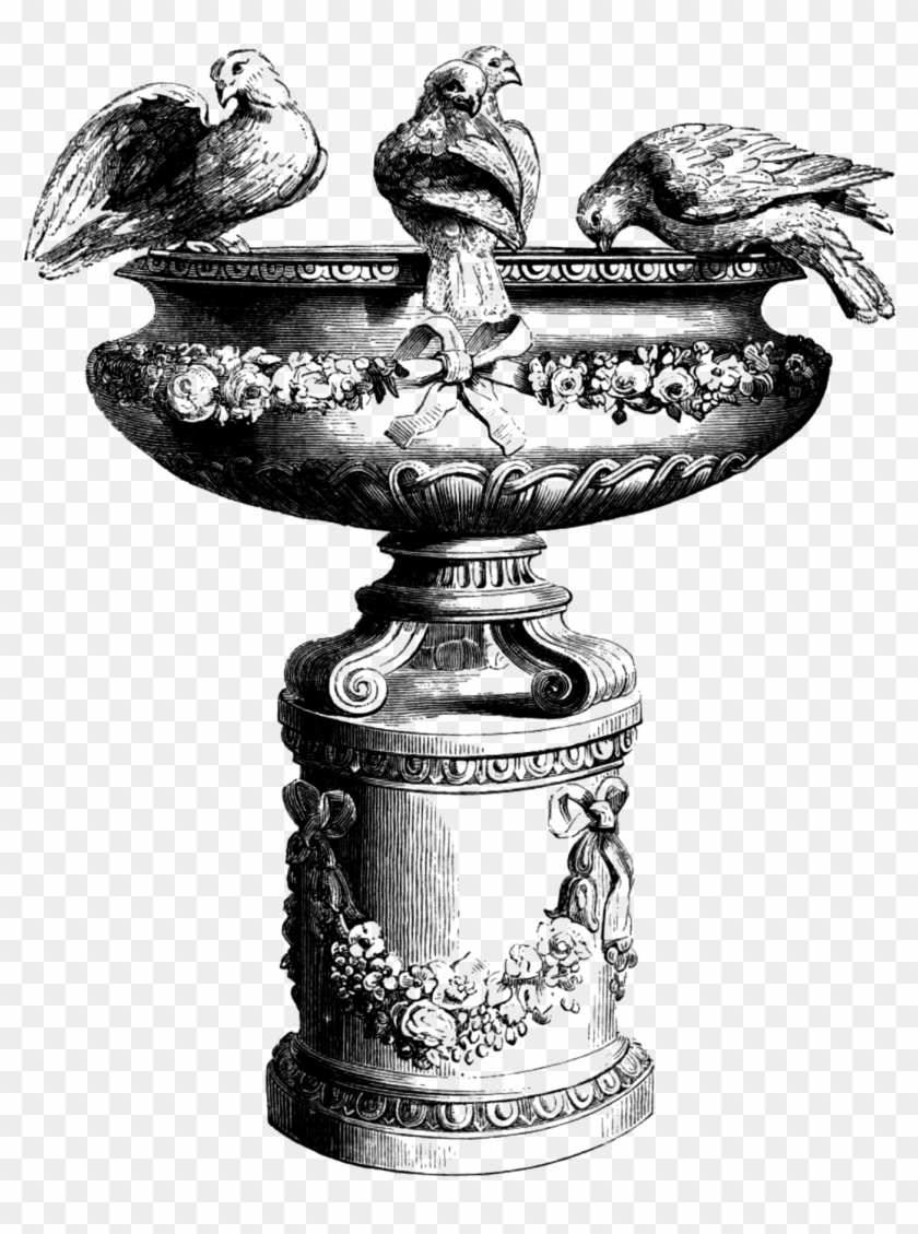 Download Free Clip Art Vintage Bird Bath Image - Art Journal Illustrated Catalogue Of The Industry - Png Download