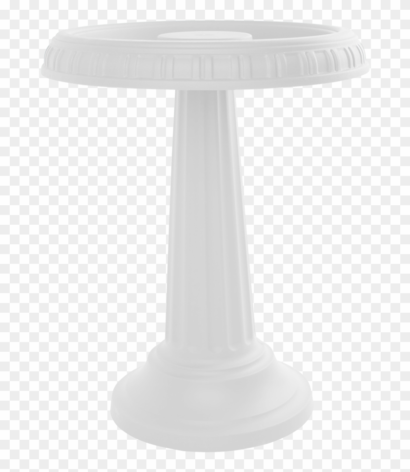 Grecian Bird Bath In White - End Table Clipart