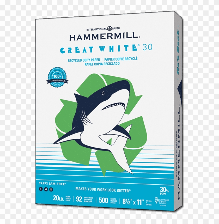 Great White 30 Copy Paper, Letter Size - Great White Shark Clipart #5266053