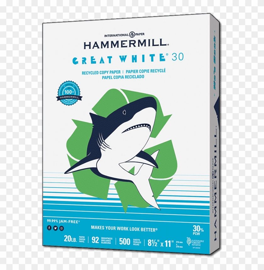 Great White 30 Copy Paper, Letter Size - Great White Shark Clipart