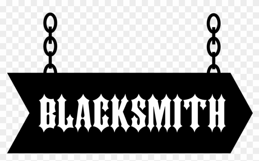 Blacksmith Smith Forger Signpost Sign Medieval - Hell Razah Freedom Of Speech Clipart