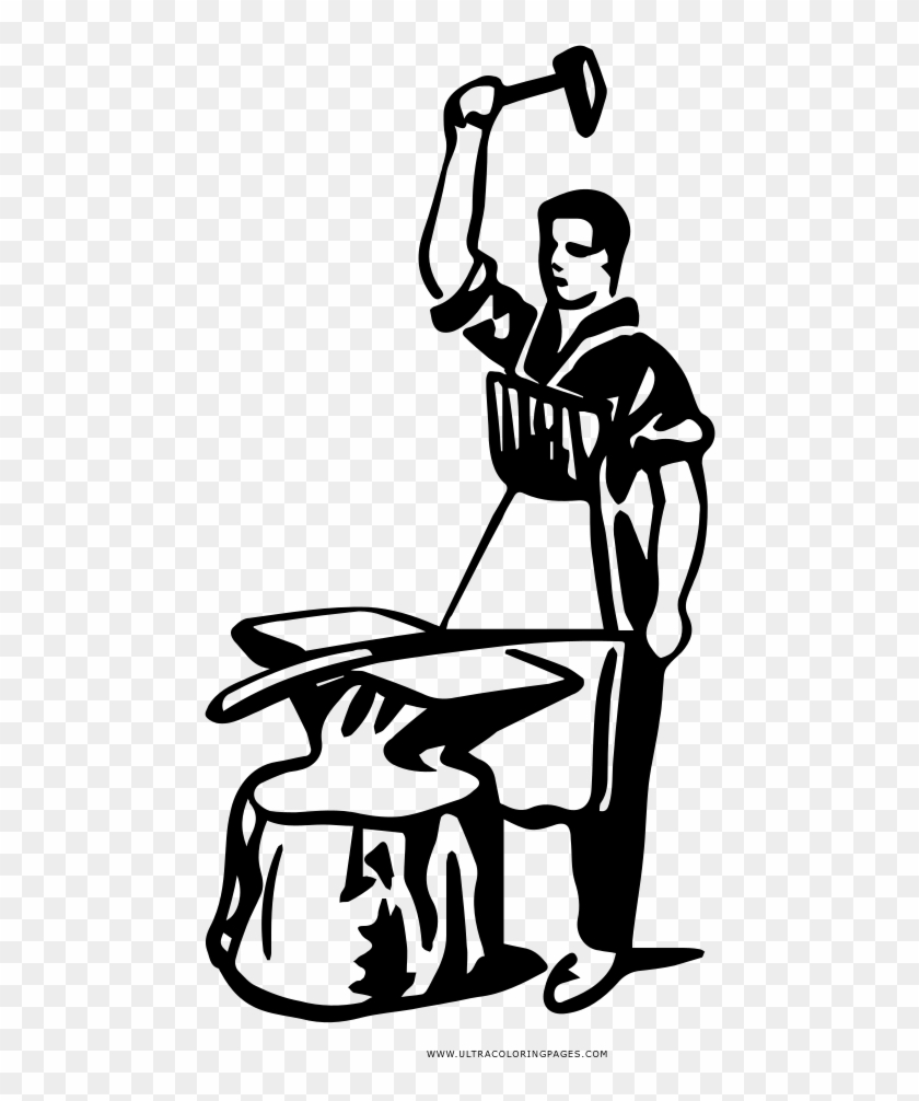 Blacksmith Coloring Page - Blacksmith Png Clipart