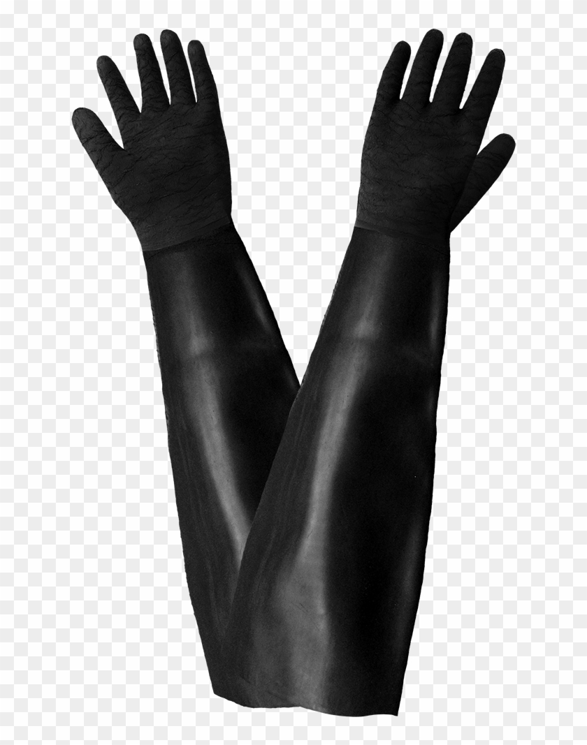 Shoulder Length Etched Rubber Unsupported Gloves - Leather Clipart