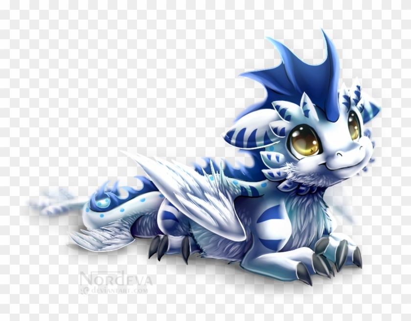 Ice Dragon Png Pic - Blue And White Baby Dragon Clipart