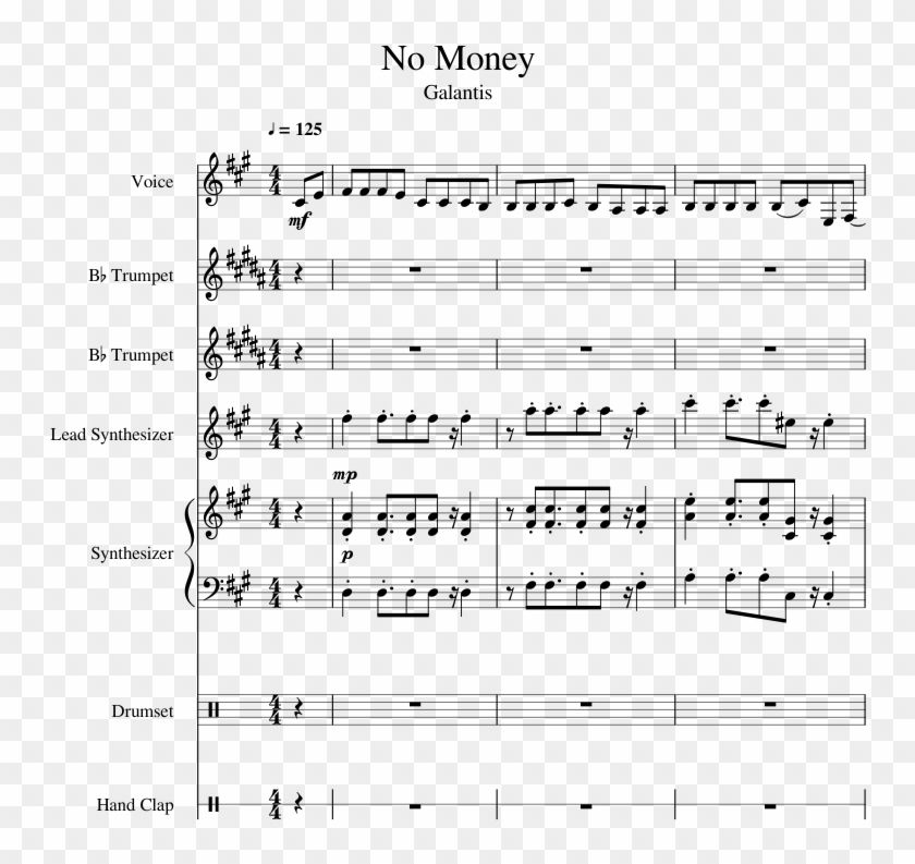 No Money Sheet Music 1 Of 33 Pages - Sheet Music Clipart #5268334