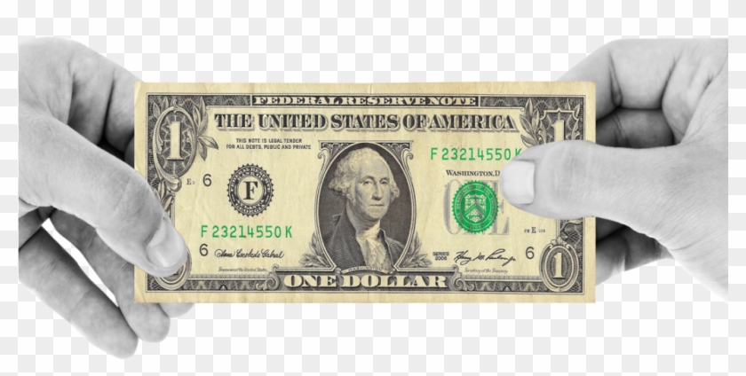 Hand Holding One Dollar Png Transparent Image - 1 Dollar Bill Png Clipart #5269147