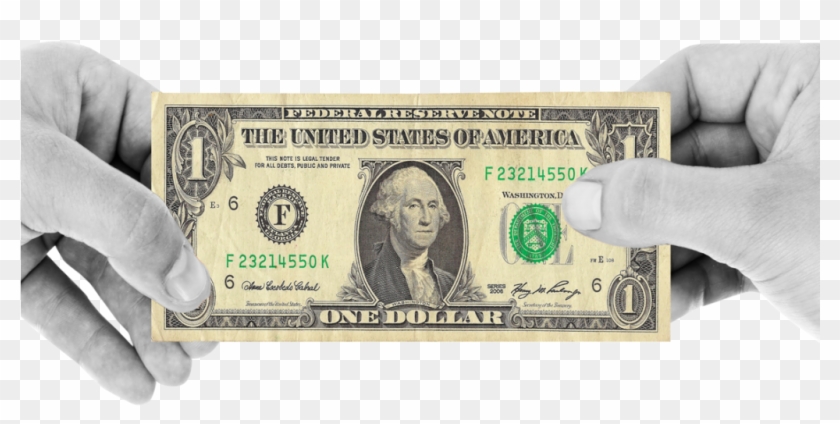 Hand Holding One Dollar Png Transparent Image - 1 Dollar Bill Png Clipart