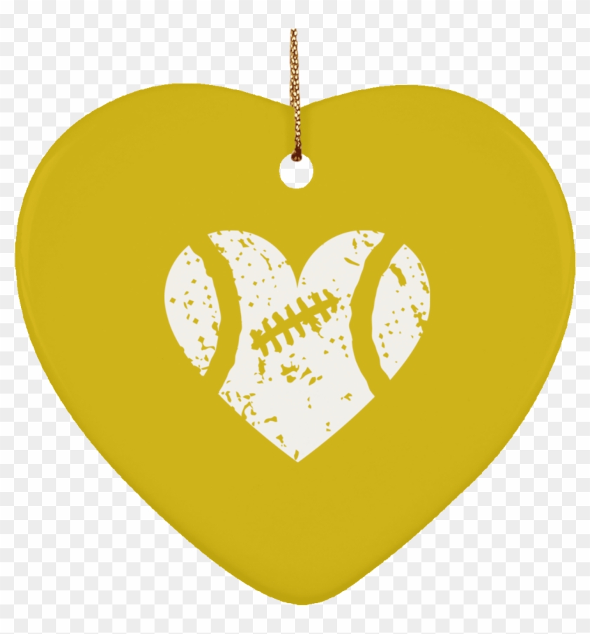 Distressed Football Heart Ceramic Heart Ornament - Gloucester Road Tube Station Clipart #5270679