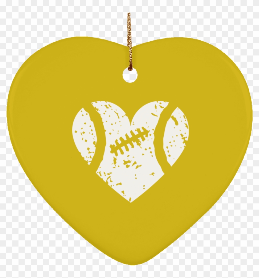 Distressed Football Heart Ceramic Heart Ornament - Gloucester Road Tube Station Clipart