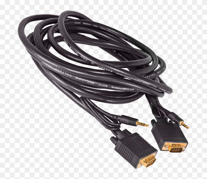 Vga To Vga W/ Aux Cables - Usb Cable Clipart