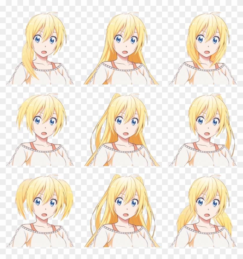 Chitoge With Alternate Hairstyles - Cartoon Clipart #5272532