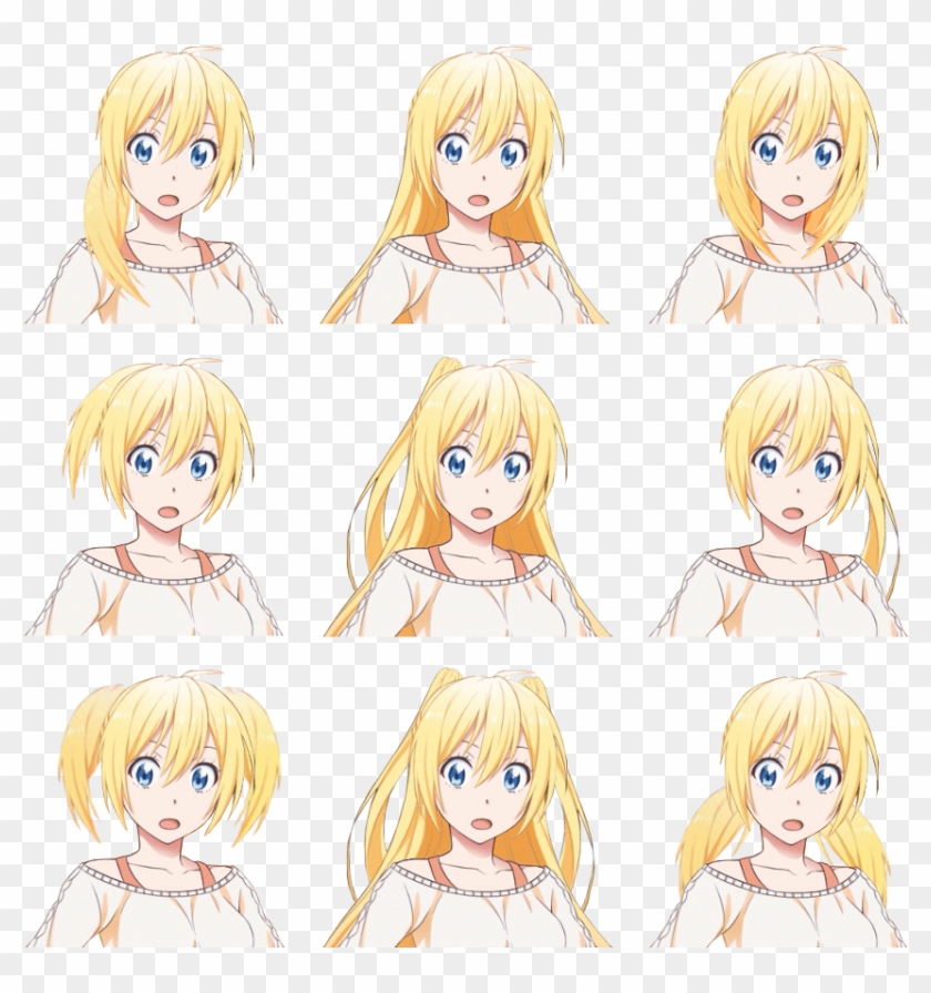 Chitoge With Alternate Hairstyles - Cartoon Clipart