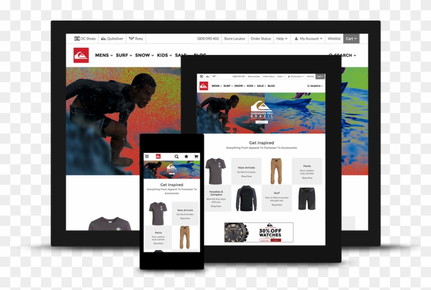 An Iconic Australian Brand, Quiksilver's First Online - Online Advertising Clipart