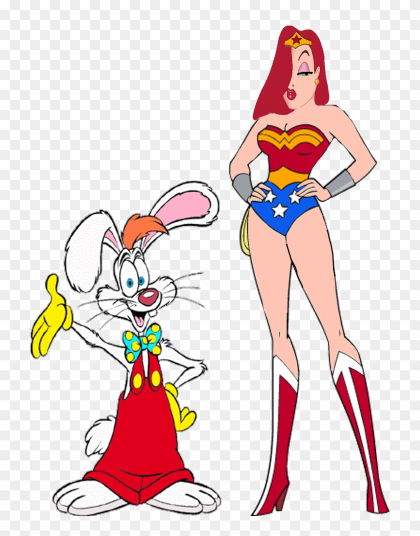 Jessica Rabbit As Wonder Woman With Roger Rabbit By - Ariel As Wonder Woman Clipart #5274526
