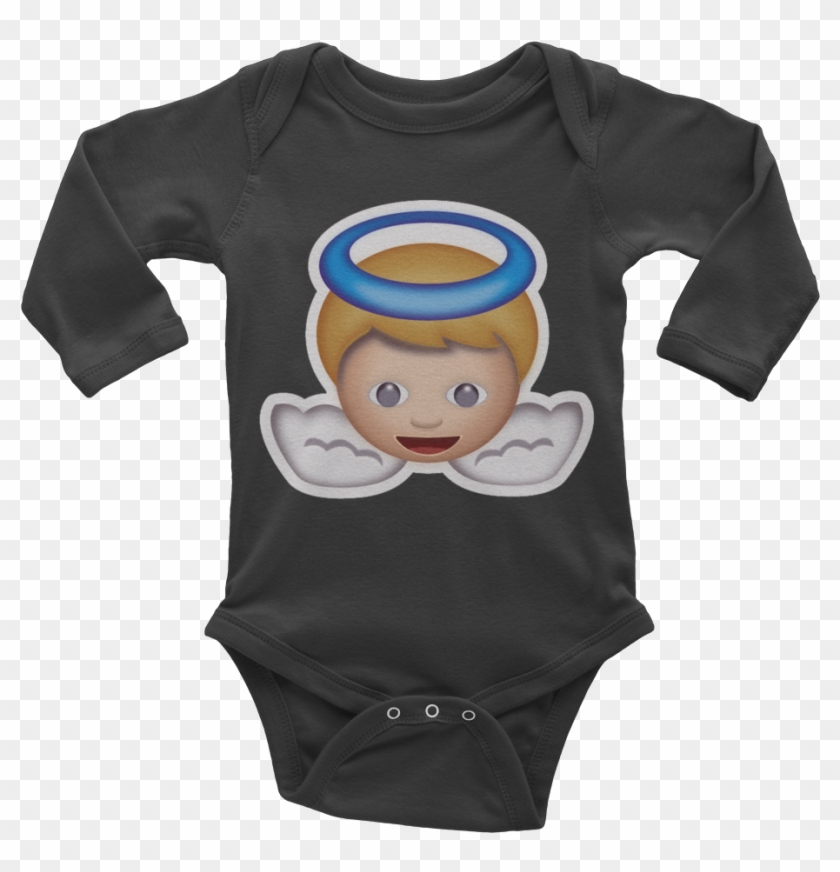 Emoji Baby Long Sleeve One Piece - Gobble Til You Wobble Baby Clipart