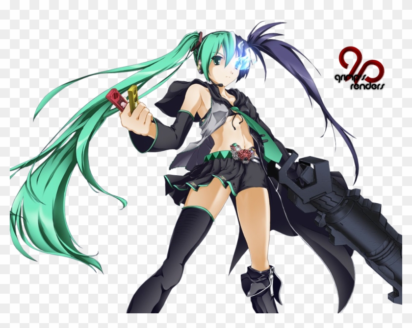 Miku X Black Rock Shooter - Miku Vs Black Rock Shooter Clipart