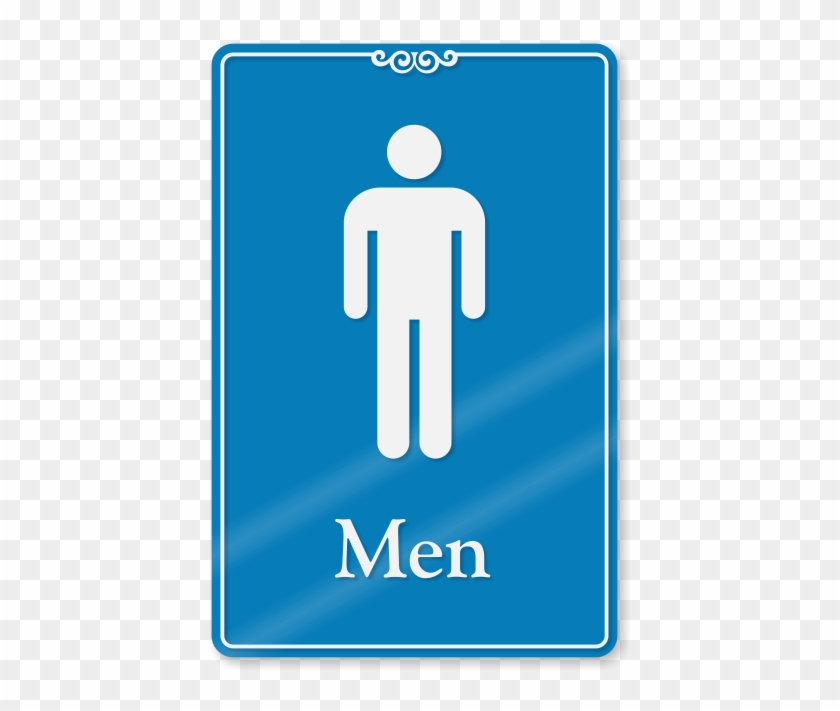 Men Restroom Sign - Private Property Under Surveillance Clipart